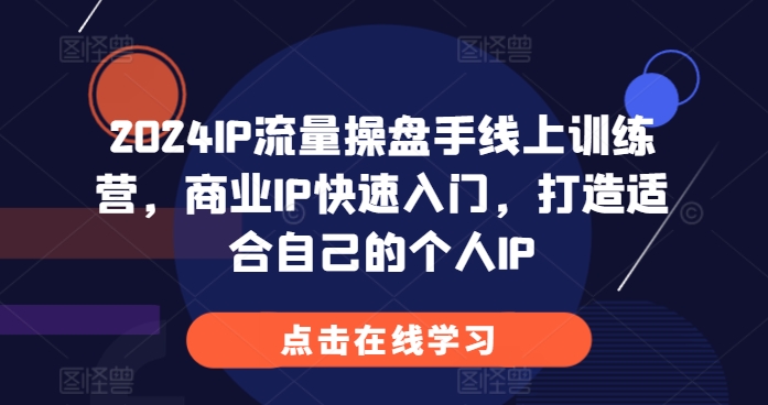 2024IP流量操盘手线上训练，快速入门，打造适合自己的个人IP-时课网赚