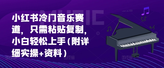 小红书冷门音乐赛道，只需粘贴复制，小白轻松上手(详细实操)-时课网赚