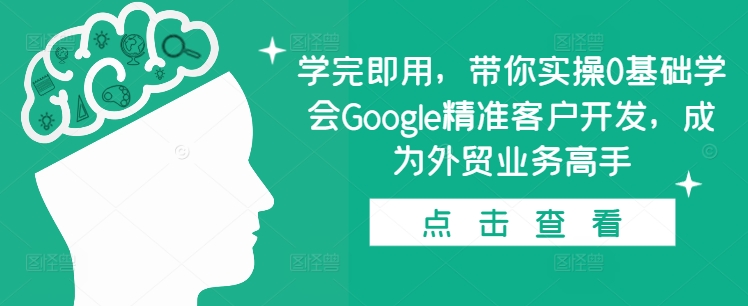 学完即用，带你实操0基础学会Google精准客户开发，成为外贸业务高手-时课网赚