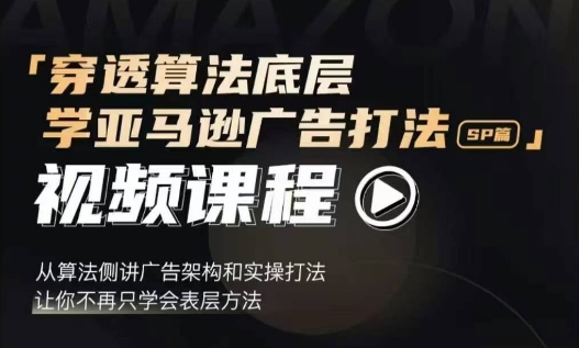 穿透算法底层，学亚马逊广告打法SP篇，从算法侧讲广告架构和实操打法，让你不再只学会表层方法-时课网赚