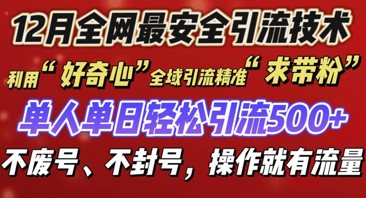 12 月份全网最安全引流创业粉技术来袭，不封号不废号，有操作就有流量【揭秘】-时课网赚