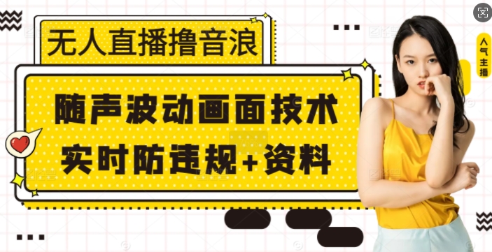 无人直播撸音浪+随声波动画面技术+实时防违规+资料【揭秘】-时课网赚