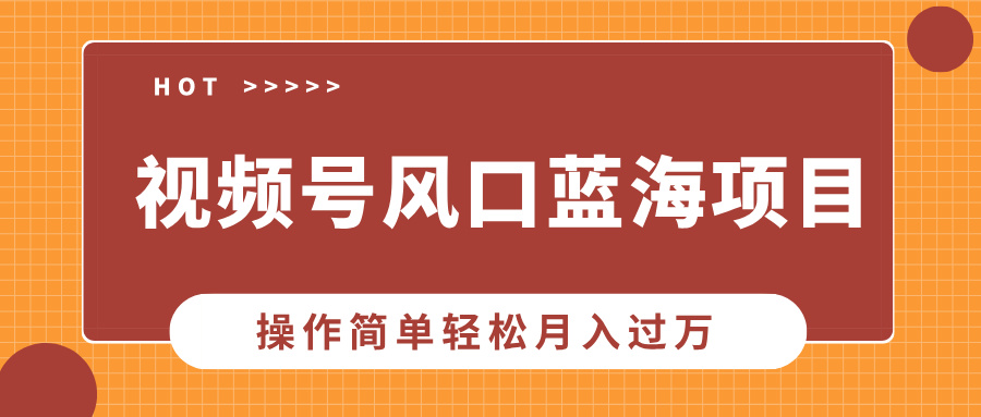 视频号风口蓝海项目，中老年人的流量密码，操作简单轻松月入过W-时课网赚