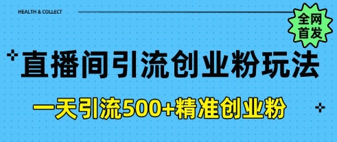 直播间引流创业粉，一天引流500+精准创业粉-时课网赚