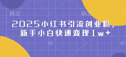 2025小红书引流创业粉，新手小白快速变现1w+-时课网赚