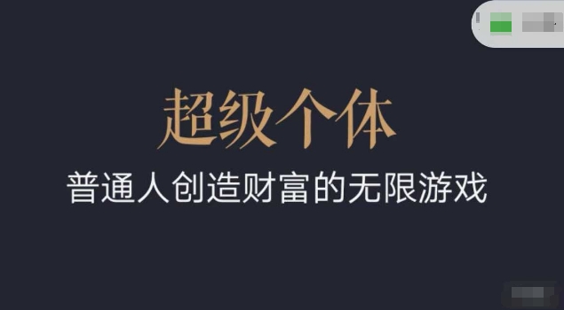 超级个体2024-2025翻盘指南，普通人创造财富的无限游戏-时课网赚