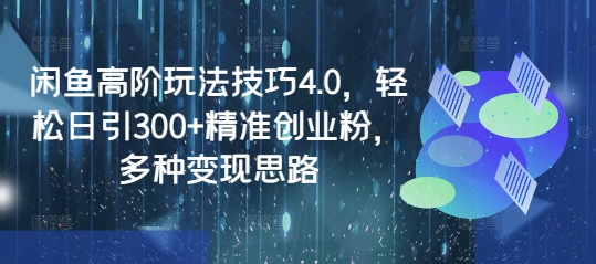 闲鱼高阶玩法技巧4.0，轻松日引300+精准创业粉，多种变现思路-时课网赚