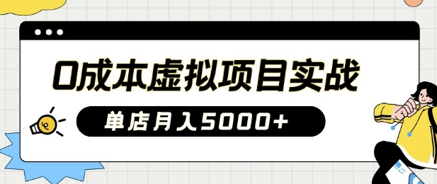 0成本虚拟项目实战手把手教你落地，单店月入5k-时课网赚