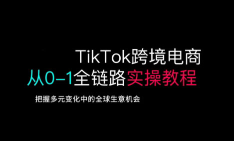 TikTok跨境电商从0-1全链路全方位实操教程，把握多元变化中的全球生意机会-时课网赚